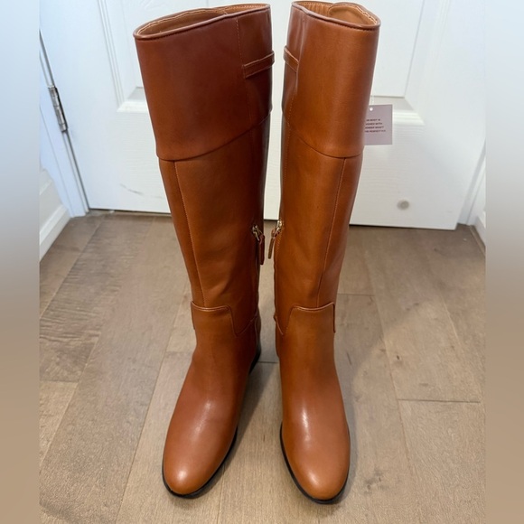 Franco Sarto Jazrin Cognac Knee-High Riding Boots. NWT- size 6.5 wide calf - Picture 2 of 13